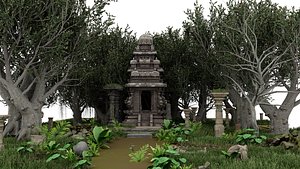 3D maha kali old temple model