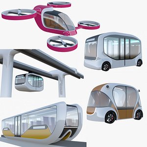 3D Futuristic vehicles big collection model