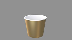 popcorn tub golden 3D model
