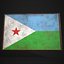 Marco de fotos antiguo con bandera de Yibuti - Game Ready PBR Low-poly modelo 3d