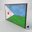 Marco de fotos antiguo con bandera de Yibuti - Game Ready PBR Low-poly modelo 3d
