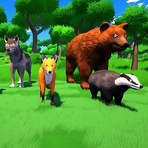 3D Forest Animals - Stylized Fantasy Characters model