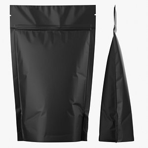 3D model Matte Stand Up Pouch with Zipper Mockup 11