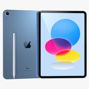 3D Apple iPad 2024 Blue model