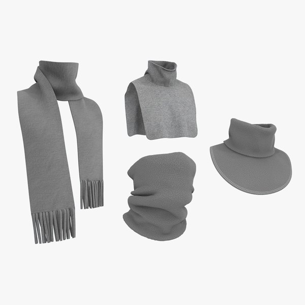 3D Winter scarves pack MD CLO 3D zprj projects obj fbx model