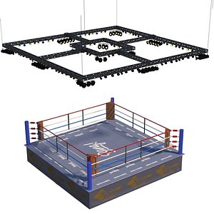 3D boxing ring model