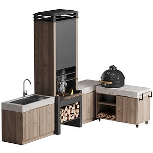 BBQ oven - Oak 3D model