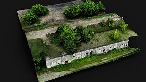 3D model ww2 bunker roof RAW drone scan FREE
