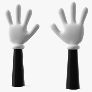 Cartoon Hands in Gloves Rigged for Cinema 4D