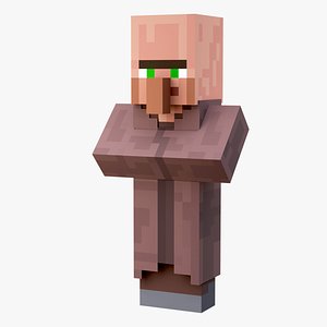 Minecraft Villager Rigged 3D Model Game Ready 4K PBR