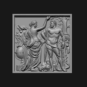 Greek God Wall Mural Relief  Resin 3D Printable STL Classical Decorative Panel