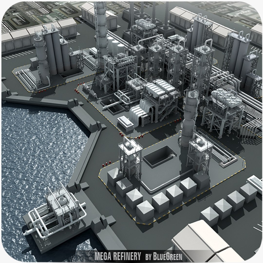 3d mega refinery industrial