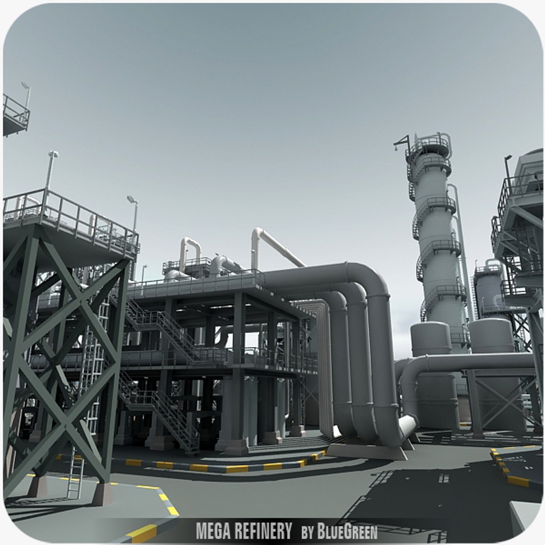 3d mega refinery industrial