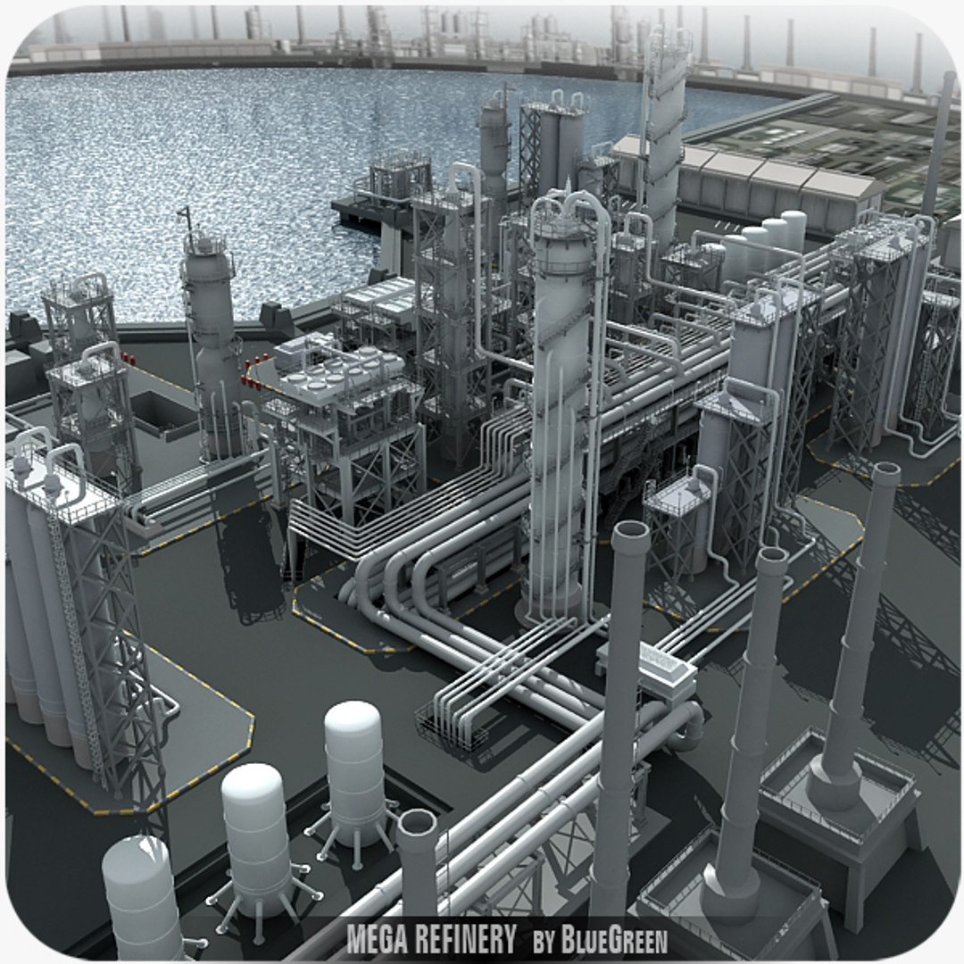 3d mega refinery industrial