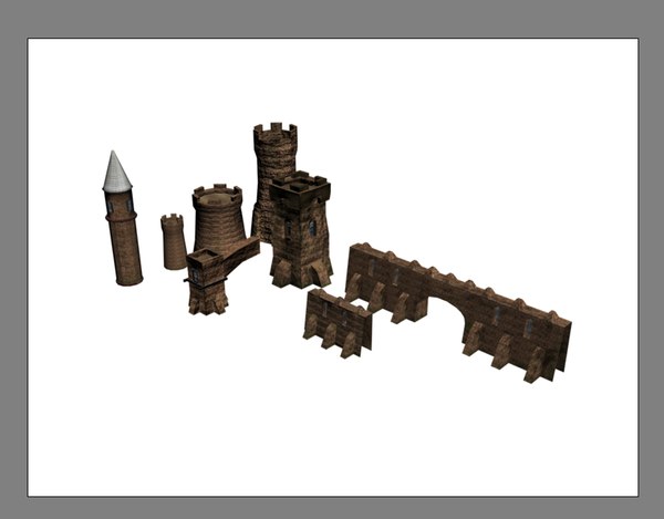 3d model castle building pack