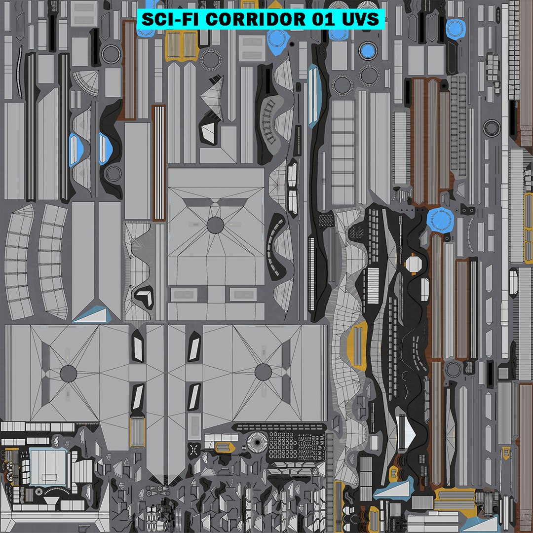 Sci-Fi Corridor 01 All PBR Unity UE Textures 3D https://p.turbosquid.com/ts-thumb/vk/jZQWmB/Ns/corridor01uvs/png/1702012757/1920x1080/fit_q87/e9ce7bb4a353ad27a3ab708c21bc49a6be1fe110/corridor01uvs.jpg