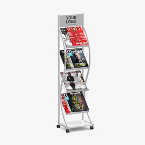 White Magazine Display Mockup with Magazines