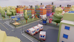 3D Low Poly Town Asset Pack