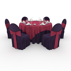 3D Banquet Table and Chair 69