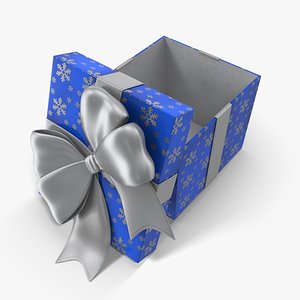 Gift Box Cube Blue open model