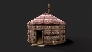 3D Traditional Yurt Nomads Tent with Interior 4 model