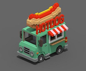 3D voxel hotdog van