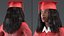 Vestido de formatura de pele escura feminina modelado para Cinema 4D
