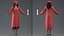 Vestido de formatura de pele escura feminina modelado para Cinema 4D