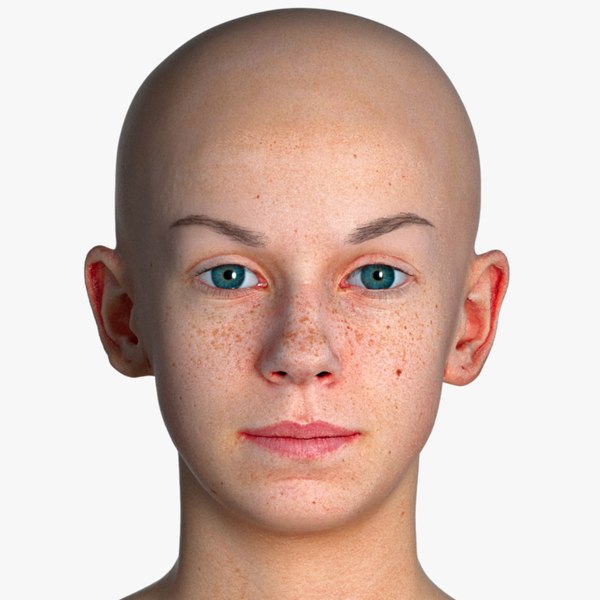 3D real pbr rhea human head