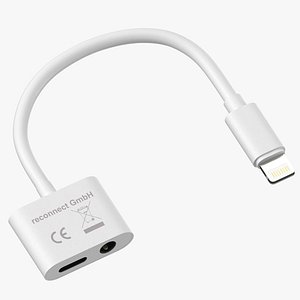 Lightning 2 in 1 Audio Adapter White