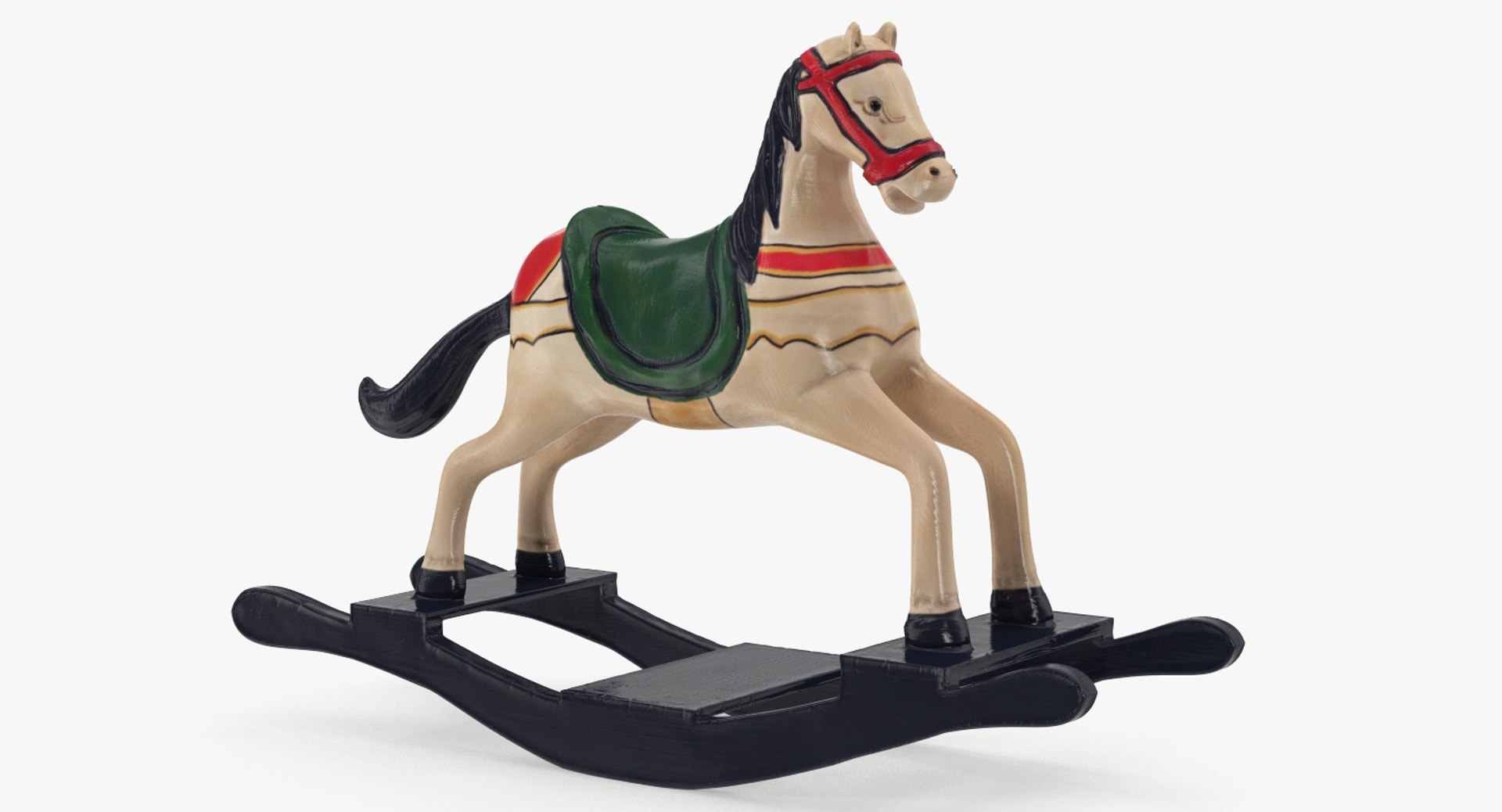 Retro Toy Rocking Horse 3D model preview