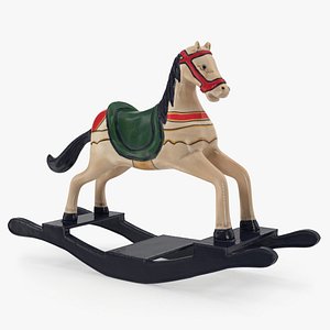 3D model retro toy rocking horse