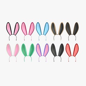 3D model 10 Furry Ears Tiara C Collection - Headband Character Design