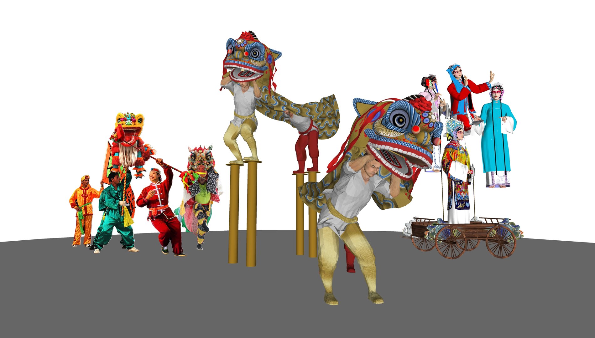 Lion Dance annual custom model https://p.turbosquid.com/ts-thumb/vl/RC7wj3/Gc/chineseliondanceannualroutinefloatingcolorperformancetraditionalchineseculturalandfolkperformance_asu02/jpg/1702305207/1920x1080/fit_q87/4f4c9c84390425565986dd345bf797c29b2d592c/chineseliondanceannualroutinefloatingcolorperformancetraditionalchineseculturalandfolkperformance_asu02.jpg