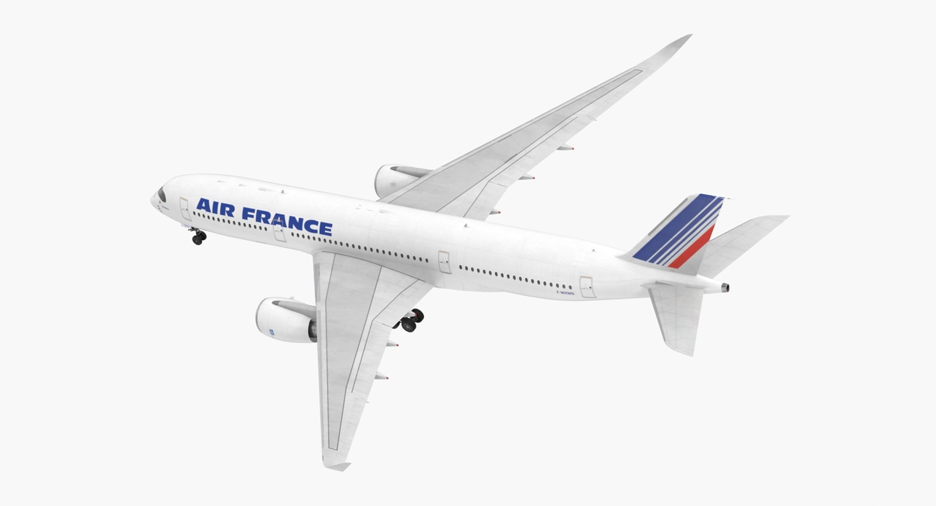Airbus A350-900 Air France 3D model preview