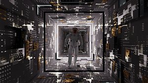 3D Astronaut In Space Ship