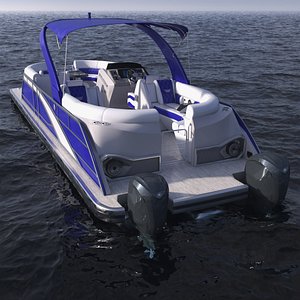 Designer Pontoon Boat Blue