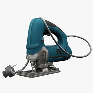 3D model Jigsaw cutter with plug connector Jig saw