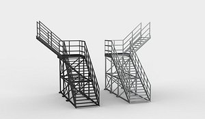 Industrial Movable Stair 3D model 3D model