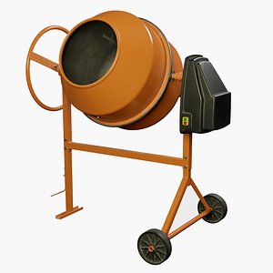 3D Portable Concrete Mixer PBR model