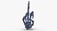 3D human hand bones white model