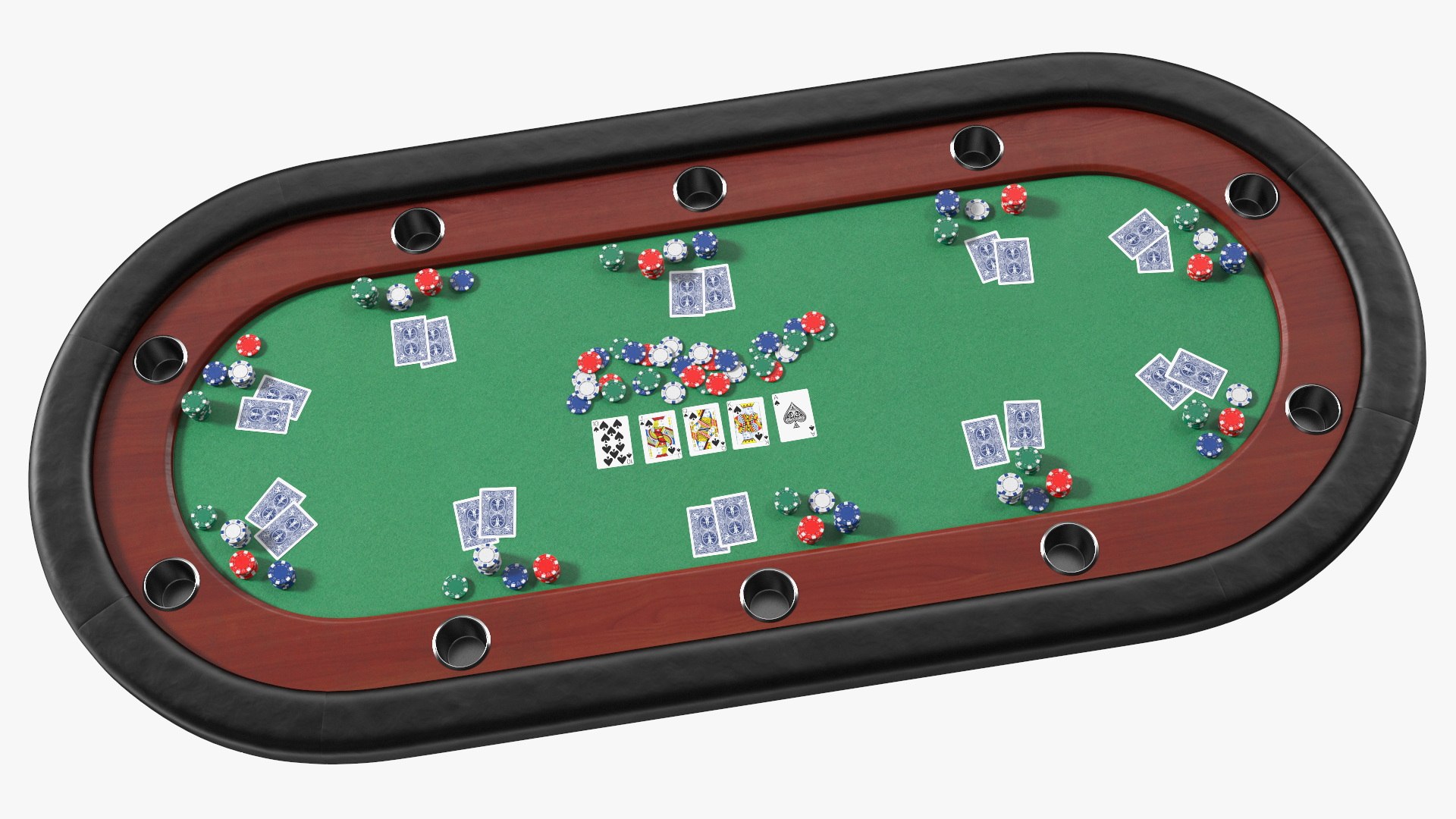 Poker Table with Chips and Cards 3D model TurboSquid 2052607