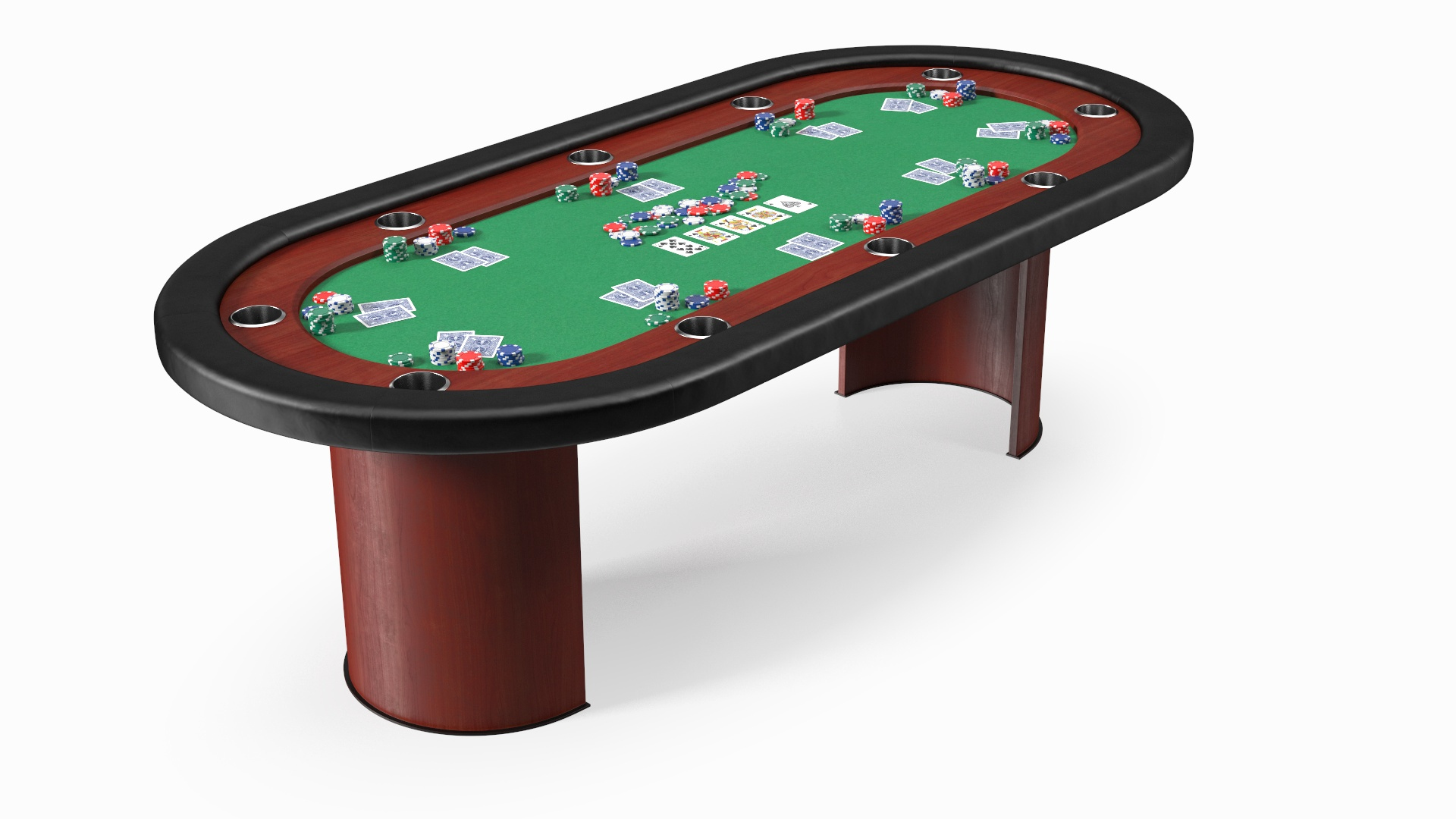 Poker Table with Chips and Cards 3D model TurboSquid 2052607