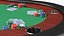 Poker Table with Chips and Cards 3D model