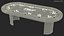 Poker Table with Chips and Cards 3D model