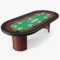 Poker Table with Chips and Cards