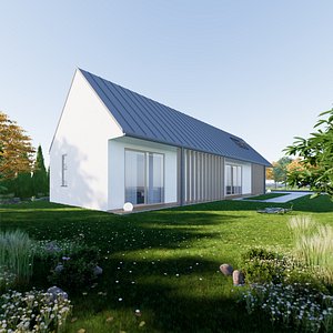 Bungalow 3 - Created with fully parametric Revit Families 3D model