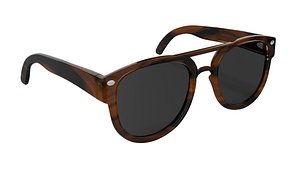 Stylish Eyewear Tortoise Shell Sunglasses Low-poly 3D model 3D model