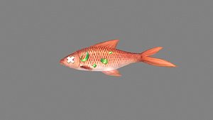 3D Cartoon Dishes -Braised Fish model