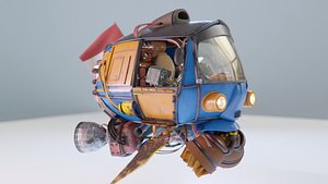 AutoRickshaw Bajaj Tuktuk Cyberpunk Taxi 3D model